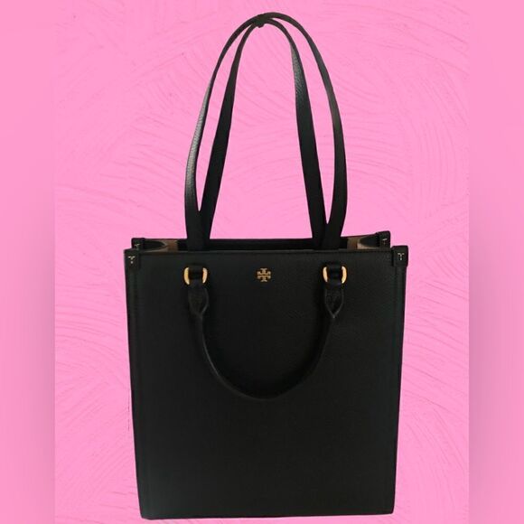 TORY BURCH SHOULDER BAG, BLACKS HANDBAG WITH TORY BURCH LOGO IN GOLD TONE - Picture 4 of 9